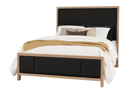 Transitional Queen Upholstered Panel Bed