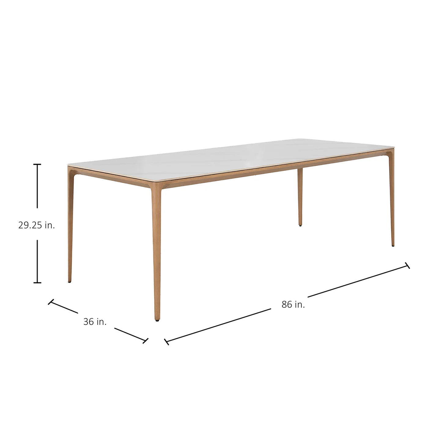 Modern 86" Stone-Top Dining Table