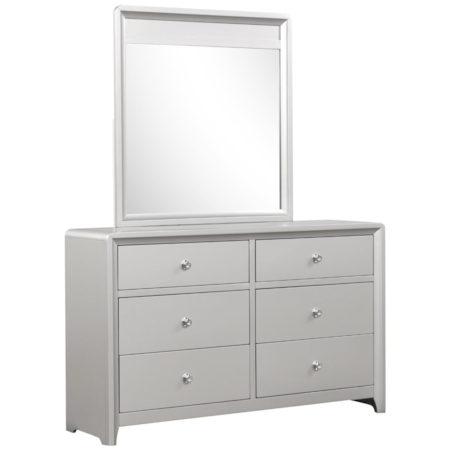 Dresser and Mirror Set