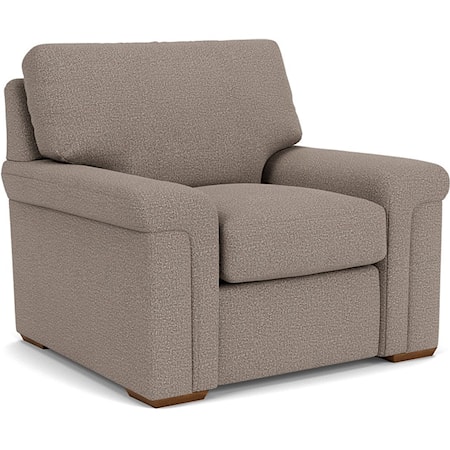 Casual Upholstered Chair with Block Feet