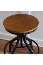 Powell Hawkford Industrial Hawkford Adjustable Height Backless Stool - Set of 2