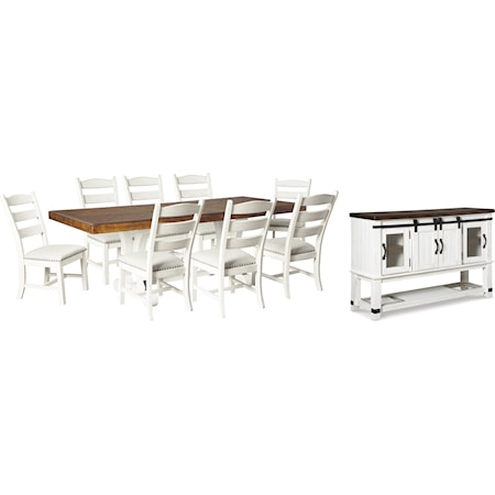 Dining Table and 8 Chairs with Server