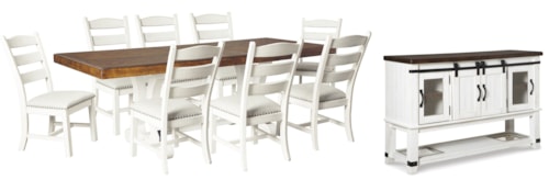 Dining Table and 8 Chairs with Server