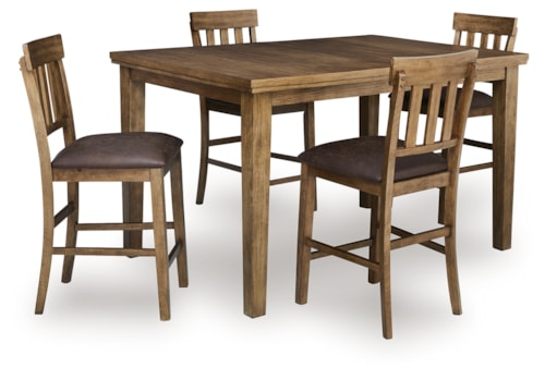 Counter Height Extension Dining Table And 4 Barstools