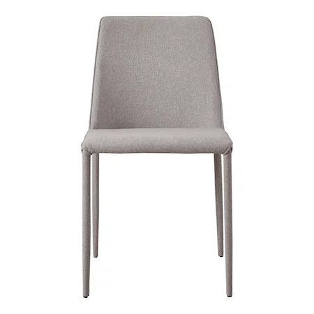 Contemporary Light Grey Polyester Dining Chair