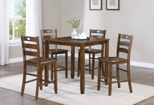 Ashborn Casual 5-Piece Counter Height Dining Set