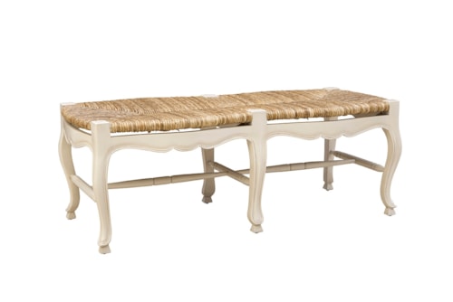 Traditional Backless Settee with Woven Rush Seat