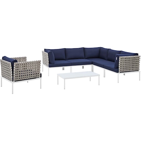 Outdoor 7-Piece Aluminum Sectional Sofa Set