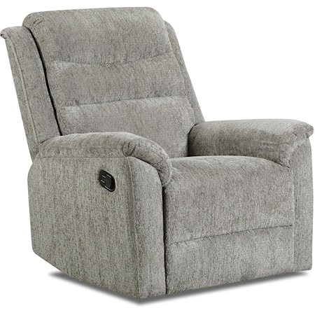 Abington Contemporary Glider Recliner with Pillow Arms