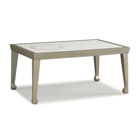 Cocktail Table 19"H w/ Beveled Top Chow Leg