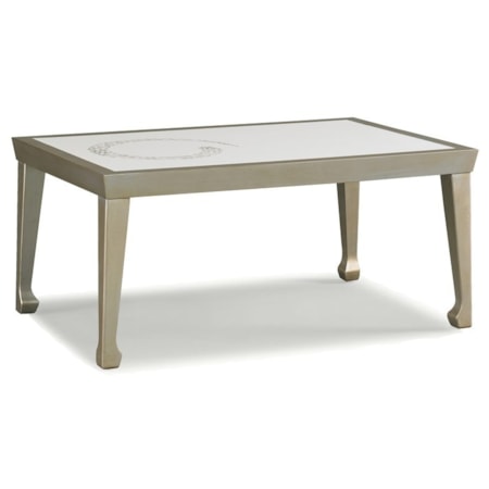 Cocktail Table 19"H w/ Beveled Top Chow Leg