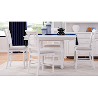 Coastal 5-Piece Counter Height Dining Set with Upholstered Chairs