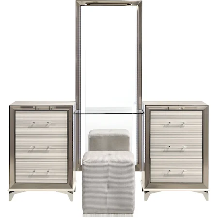 White Vanity Set with Storage