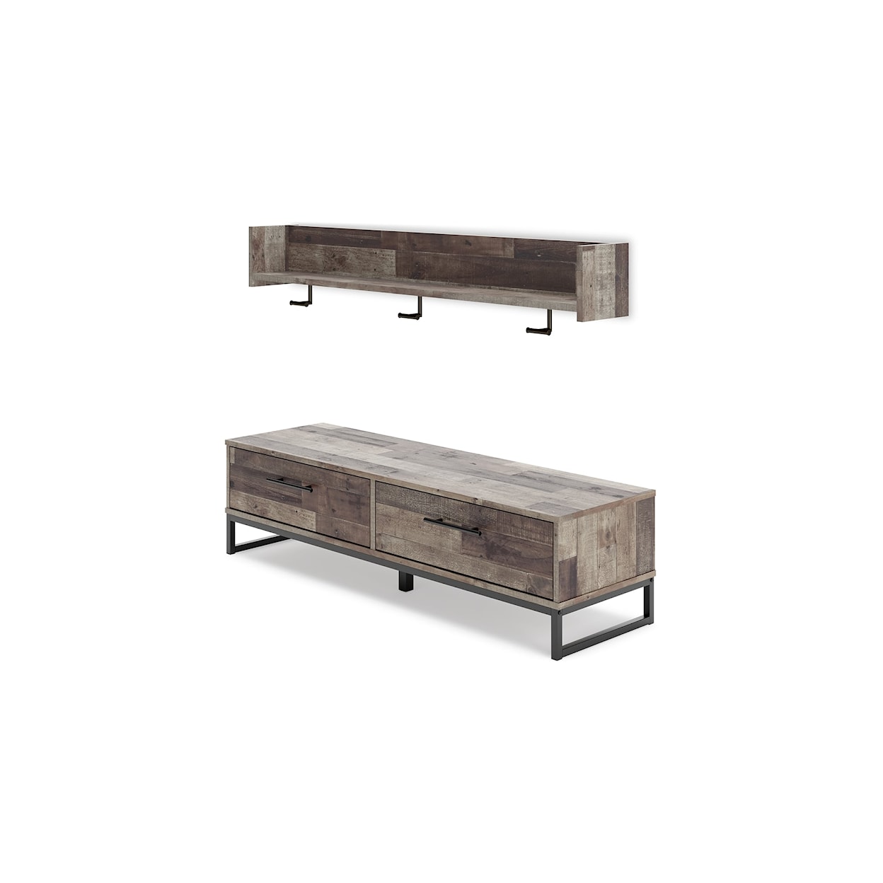 Ashley Furniture Signature Design Neilsville Bench with Coat Rack