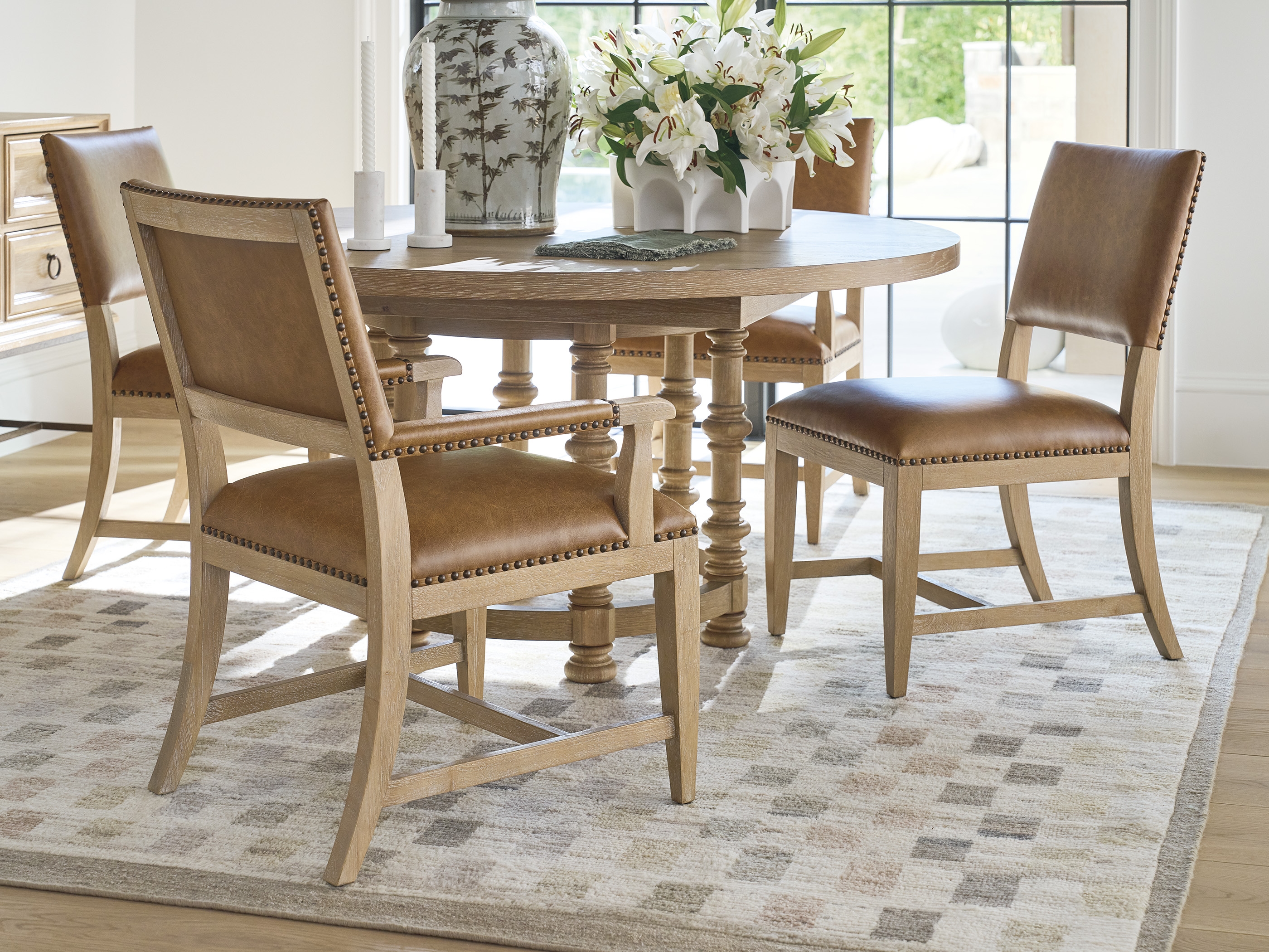 Barclay Butera Montecito Colburn Leather Upholstered Arm Chair