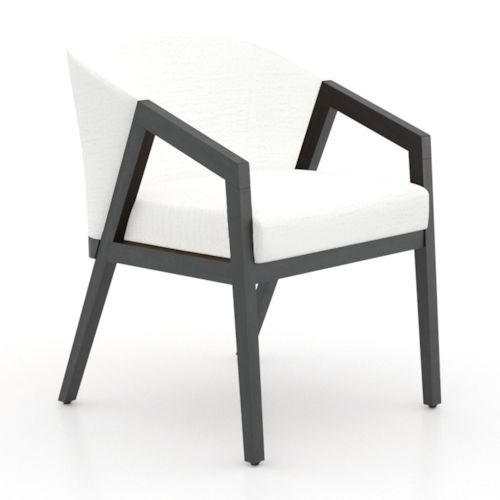 Contemporary Upholstered Chair with Curved Backrest