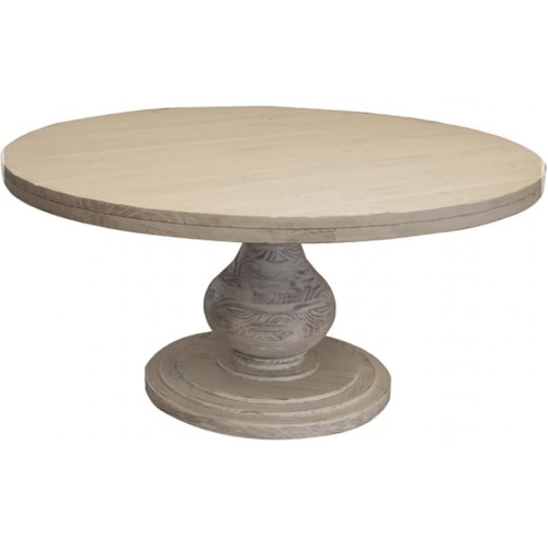 Cottage Round Dining Table with Turned Pedestal Base