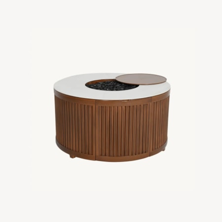 42" Rd. Pedestal Coffee Table w/Firepit