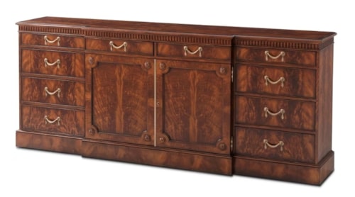 Traditional Plinth-Base Sideboard with Brass Drop Handles