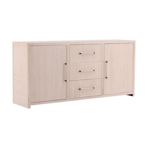 Contemporary 2-Door Sideboard with 3 Drawers