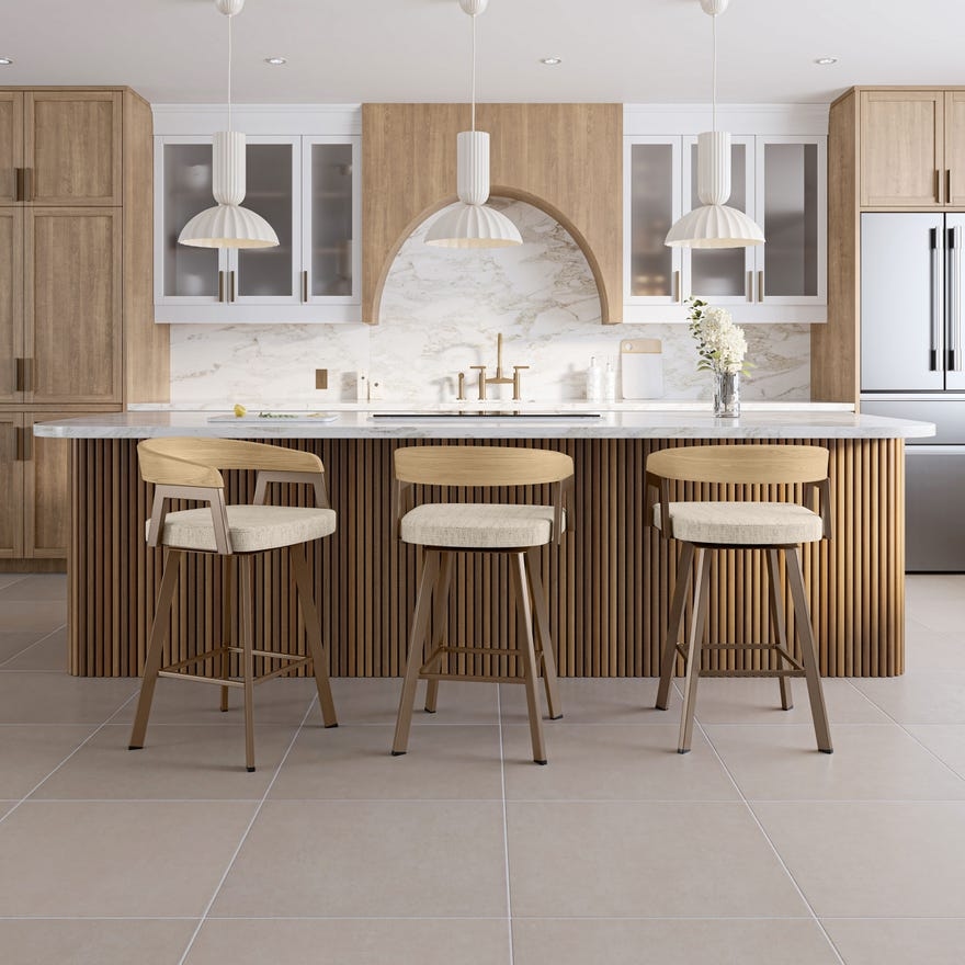 Upholstered Bar Height Swivel Stool