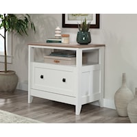 Transitional 1-Drawer Wooden File Cabinet with Open Shelf