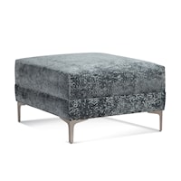 Transitional Ottoman with Metal Legs