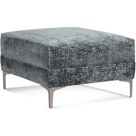 Alexa 30" Square Cocktail Ottoman, Metal Leg