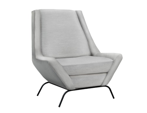 Contemporary Upholstered Accent Chair with Metal Base