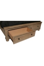 Home Classic Allegra Transitional King Panel Bed with Footboard Storage