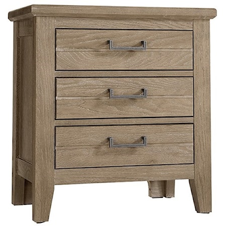 Transitional 3-Drawer Nightstand with Soft-Close Drawers