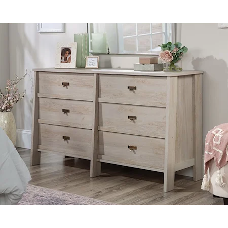 Modern Farmhouse 6-Drawer Dresser with Tip Restraint Safety Strap