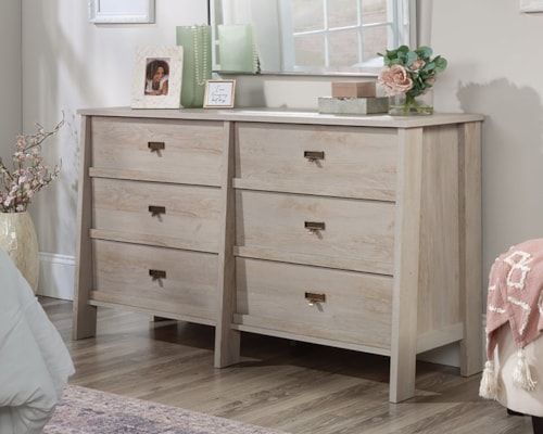 Modern Farmhouse 6-Drawer Dresser with Tip Restraint Safety Strap