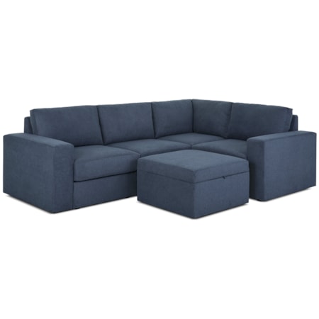 4-Seat Sectional Sofa and Storage Ottoman