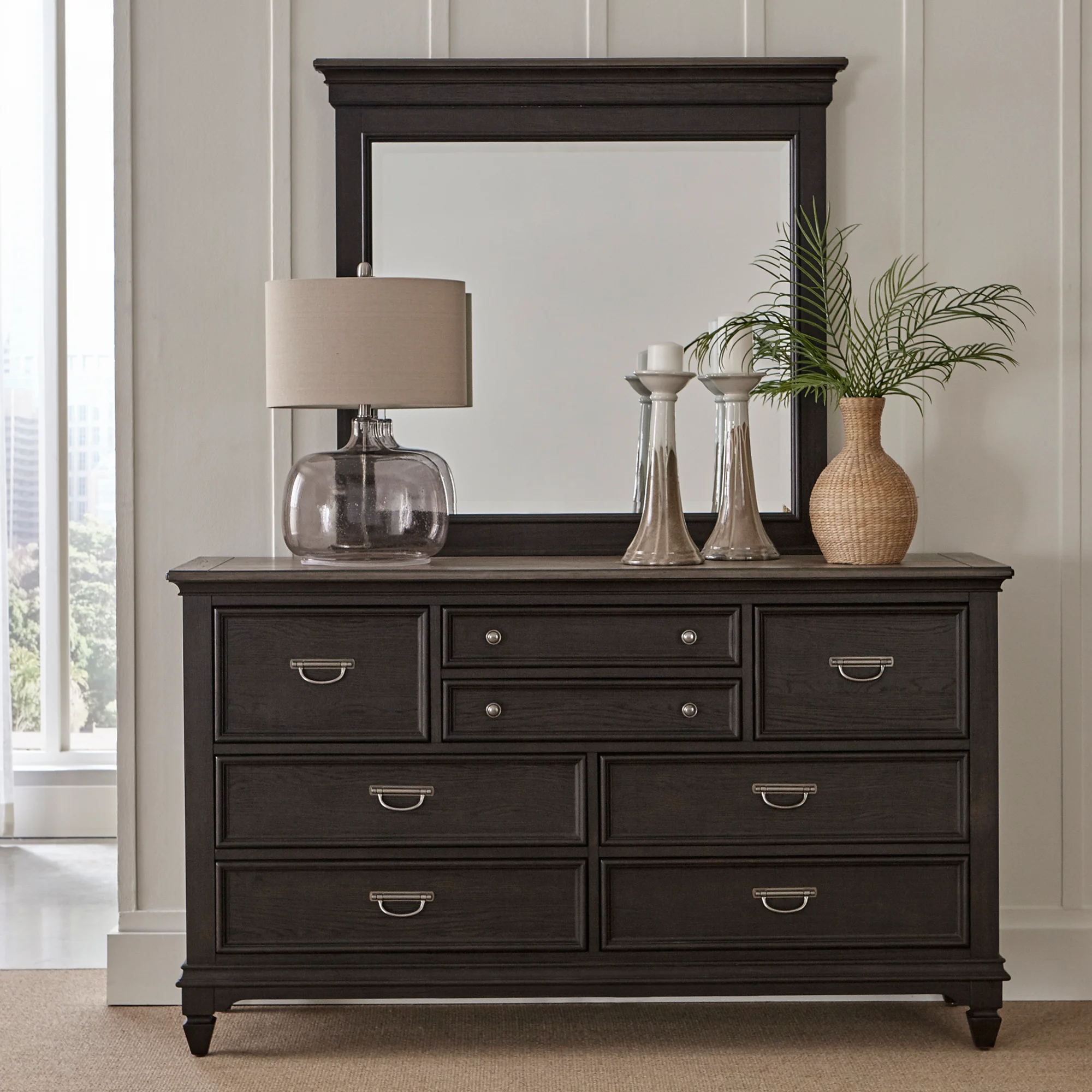 Liberty Furniture Allyson Park 417B-BR-DM Dresser & Mirror | Lindy's ...