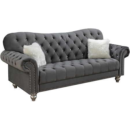 Upholstered Button-Tufted Sofa