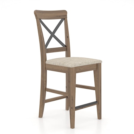 Customizable Fixed X-Back Counter Stool