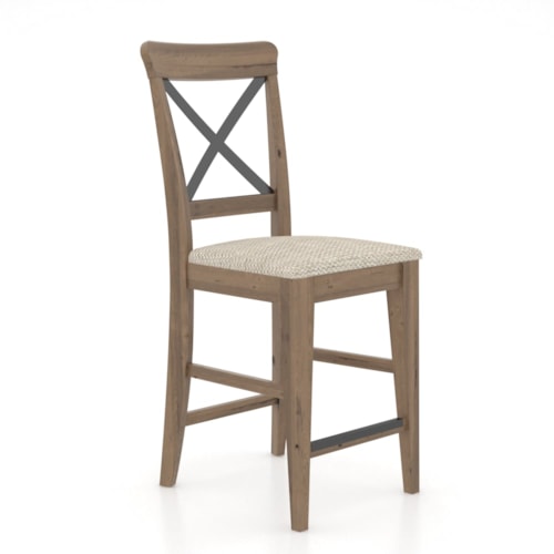 Industrial Customizable Fixed X-Back Counter Stool