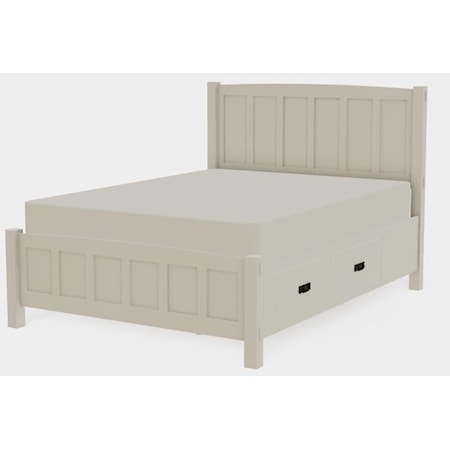 American Craftsman Queen Panel Bed with Both Drawerside Storage