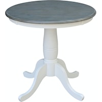 30'' Pedestal Table in Heather Gray/White