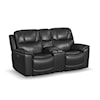 Flexsteel Crew Power Reclining Console Loveseat