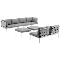 8 Piece Outdoor Patio Aluminum Sectional Sofa Set
