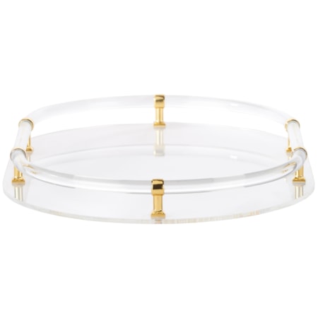 Acrylic Oval Tray - Gold