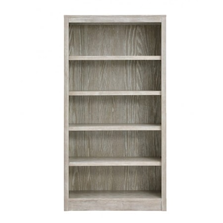 Transitional 5-Shelf Bookcase with Adjustable Shelving