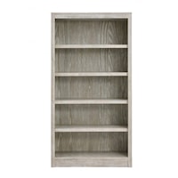 Transitional 5-Shelf Bookcase with Adjustable Shelving