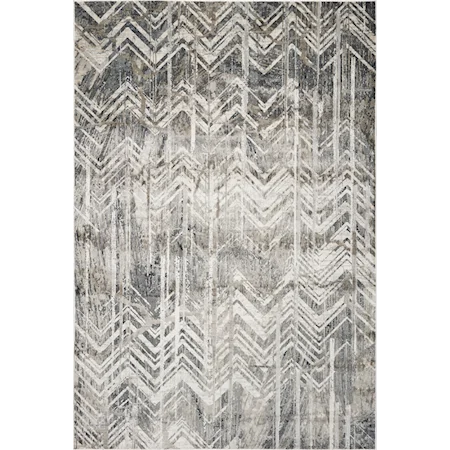 5'3" x 7'7" Grey Chevron Rug