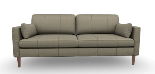 Mid-Century Modern Sofa with Two Pillows
