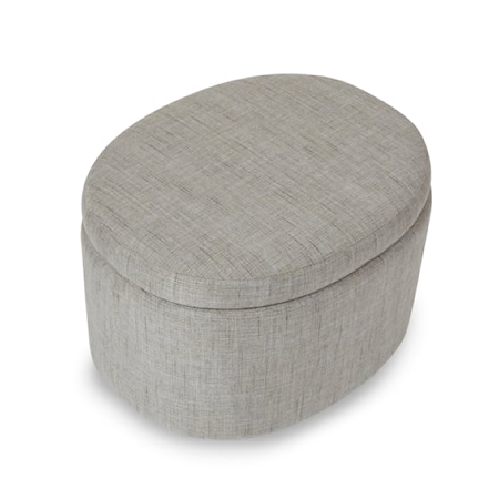 Upholstered Oval Storage Ottoman