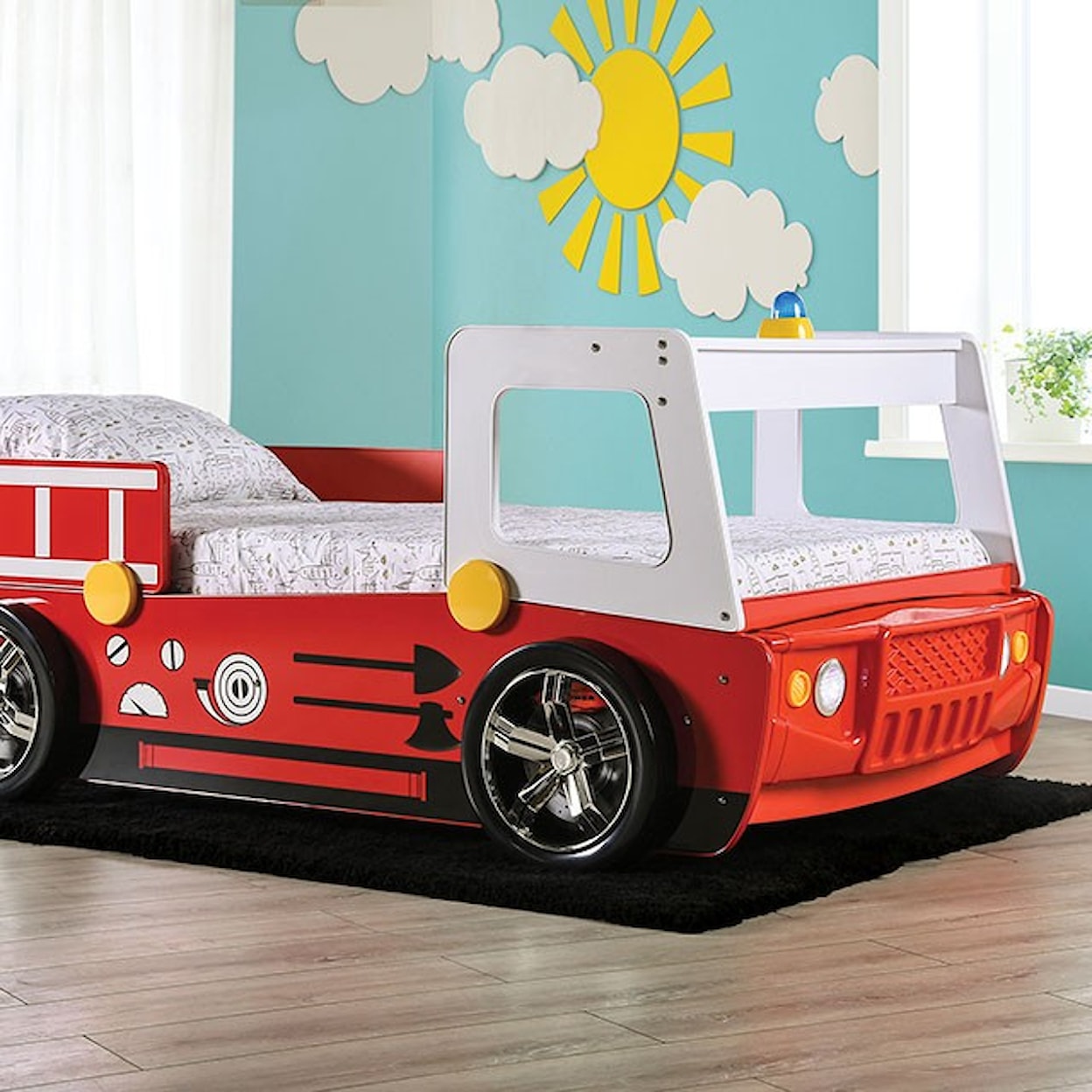 Furniture of America Fierstall Twin Fire Truck Bed