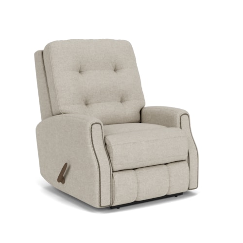Button Tufted Manual Recliner with Nailheads